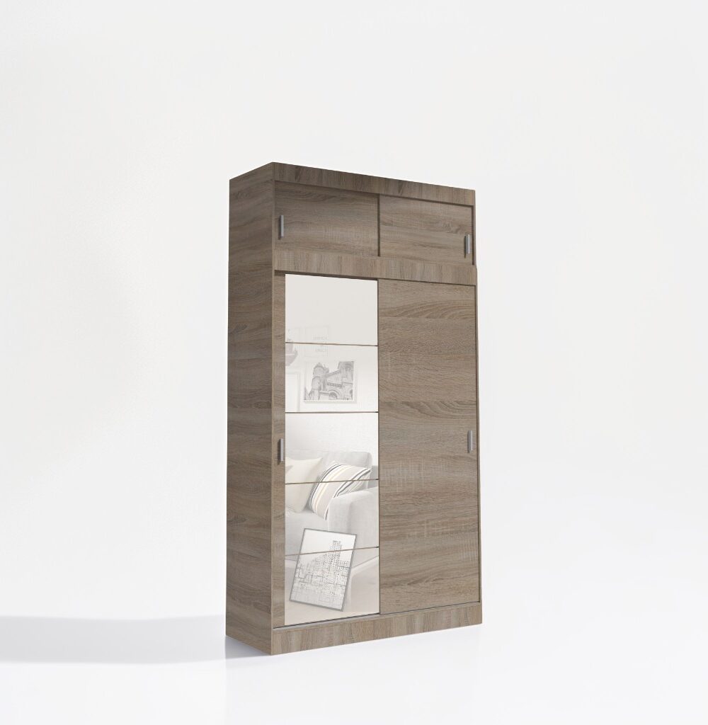 Szafa Przesuwna z Lustrem, z Nadstawką 80-200cm L5