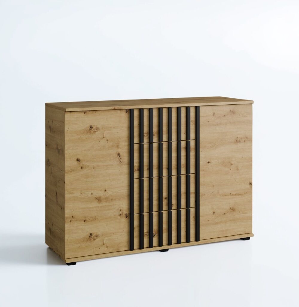 Komoda 120cm – 4 Półki + 4 Szuflady